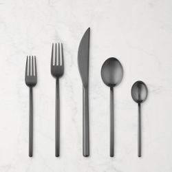 Mepra Due 5-Piece Flatware Set, Brushed Black