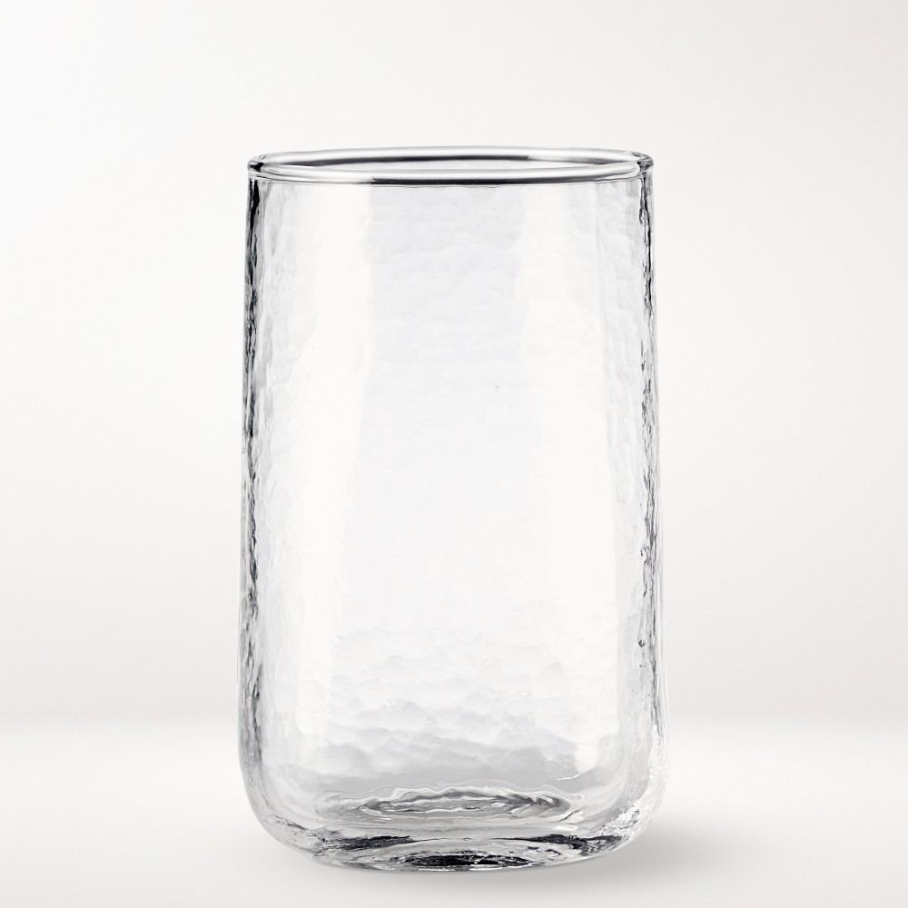 Hammered Tumblers, Set of 4, Tall, Clear