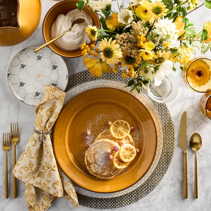 Honeycomb Charger Plate, Gold Rim | Williams Sonoma