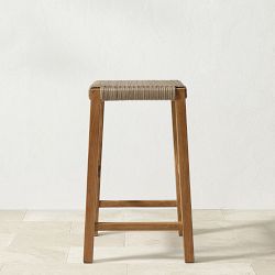 Larnaca Teak All-Weather Weave Backless Bar Stool