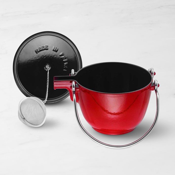 staub やかん tea time 四角 Staub Enameled Cast Iron Tea Kettle | Williams Sonoma
