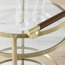 Truman Round Bar Cart, Antique Brass (20")