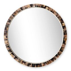 Horn and Bone Round Mirror