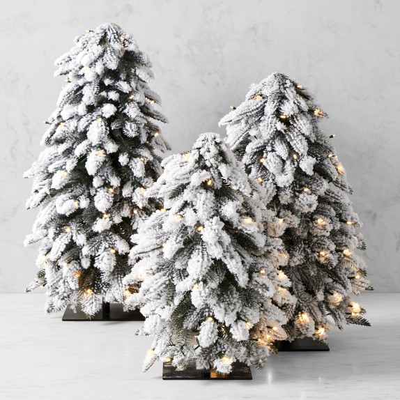 Jeff Leatham Winter White Faux Tabletop Tree with Twinkle Lights