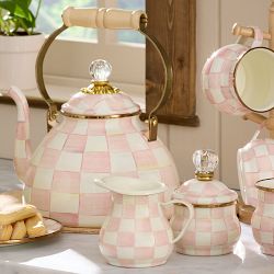MacKenzie-Childs Rosy Check Tea Kettle