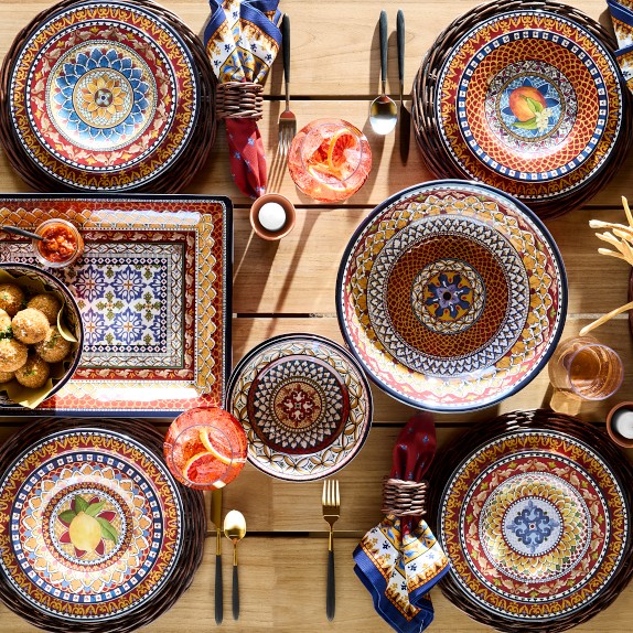 Sicily Red Outdoor Melamine Dinnerware | Williams Sonoma