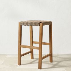 Larnaca Teak All-Weather Weave Backless Bar Stool