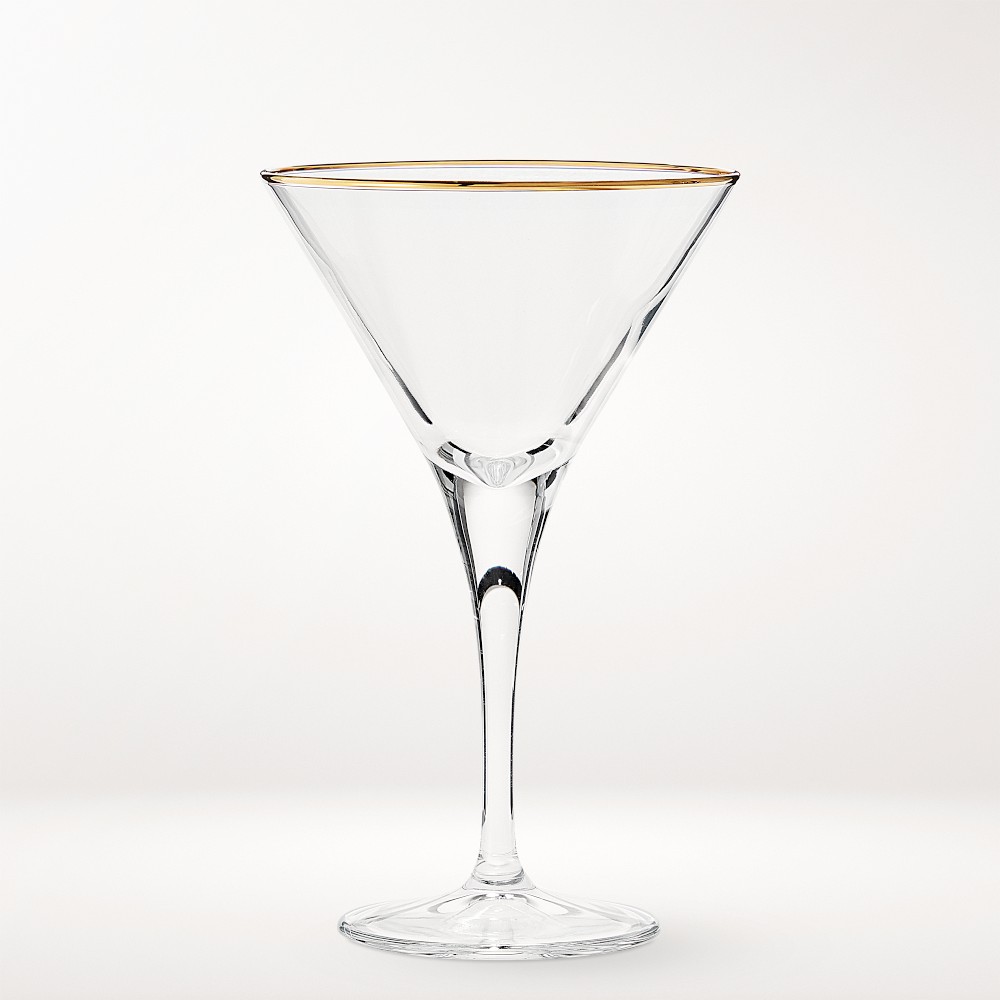Gold Rim Martini Glasses - Set of 4