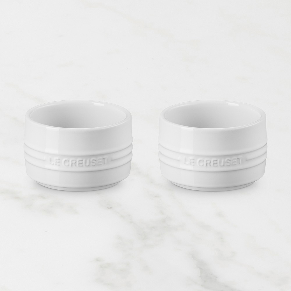 Le Creuset Stoneware Round Straight Wall Ramekins, Set of 2 - Set of 2, White
