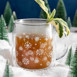 Double-Walled Snowflake Coffee Mugs