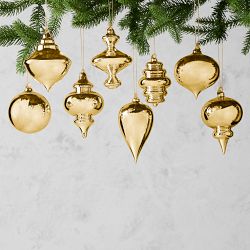 Williams Sonoma Classic Ornaments, Set of 8, Gold