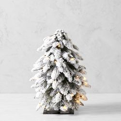 OPEN BOX: Jeff Leatham Winter White Faux Tabletop Tree with Twinkle Lights, 16"