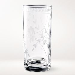 Vintage Etched Highball Glasses, Set of 4