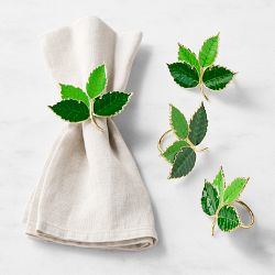 Cloisonné Leaf Napkin Ring, Set of 4