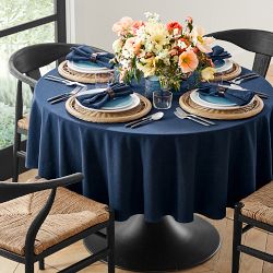 Williams Sonoma Pantry Tablecloth, 70" Round, Navy
