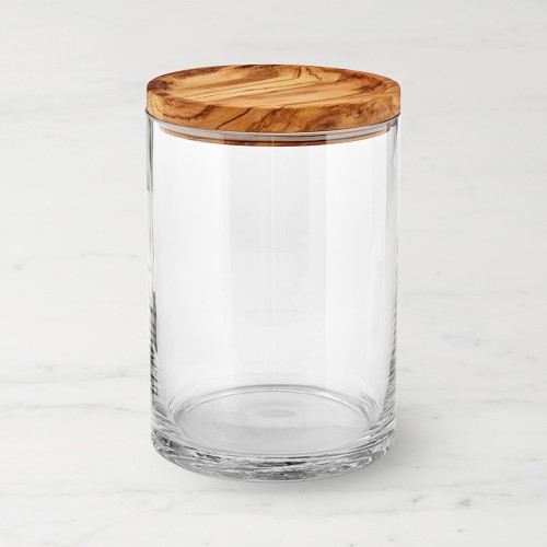 Olivewood & Glass Canister, Small