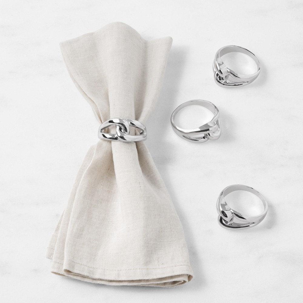 Silver Knot Napkin Rings, Set of 4 - Set of 4
