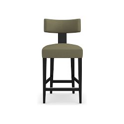 OPEN BOX: Koret Counter Stool, Recycled Chunky Basketweave, Moss, Drifted Ebony
