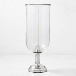 OPEN BOX: Williams Sonoma Home x Josh Young Cambridge Hurricane Candle Holder, 24", Nickel