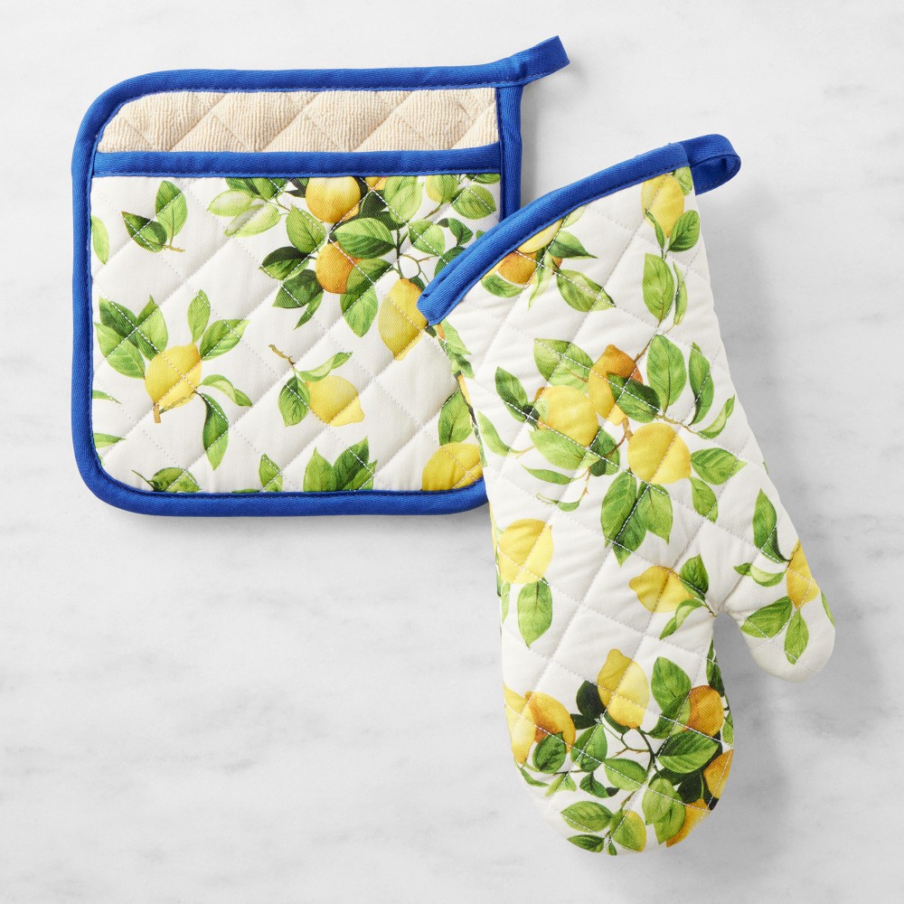 Williams Sonoma Limone Oven Mitt and Potholder