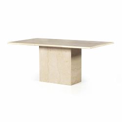 Piro 72in Rectangular Dining Table, Cream, Marble