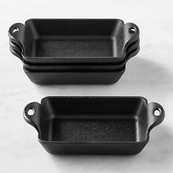 Lodge Seasoned Cast Iron Mini Rectangular Server, Set of 4