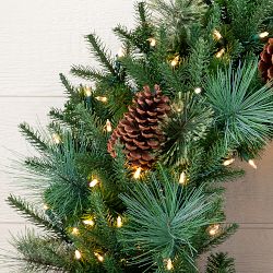 Balsam Hill Mixed Evergreen Pre-Lit Faux Wreath &amp; Garland