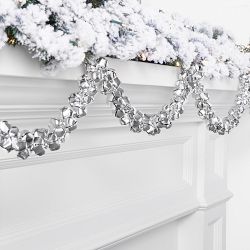 Silver Jingle Bell Faux Garland, 6'