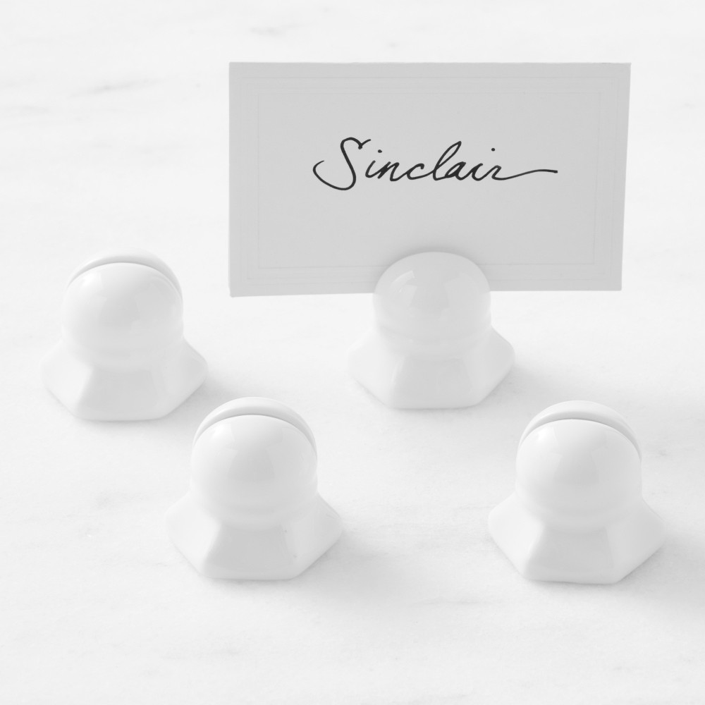 Porcelain Place Card Holders, Set of 4 - Set of 4