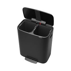 Brabantia Bo Step On Dual Compartment Recycling Trash Can, 2 x 8 Gallon 