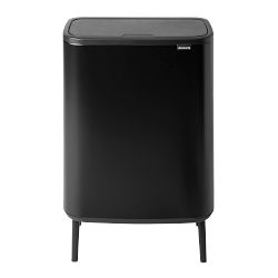 Brabantia Bo Touch Top Hi Trash Can, 16 Gallon,  Matte Black