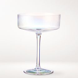 Modern Optic Iridescent Coupe Glasses, Set of 4