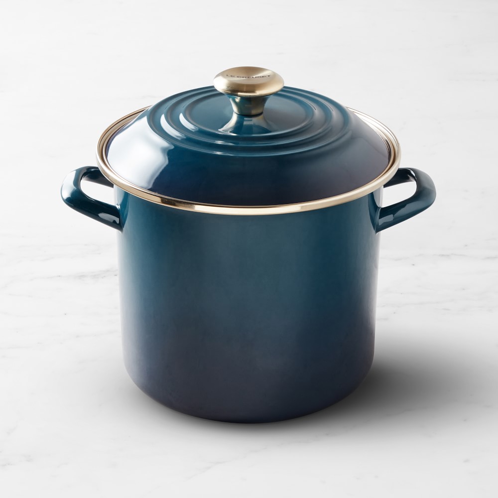 Le Creuset Enameled-Steel Stock Pot with Stainless-Steel Knob - 8-Qt., Agave