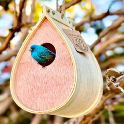 Pollination Palace Eco-Friendly Handmade Natural Wood Outdoor Hanging Habitat, Bird House