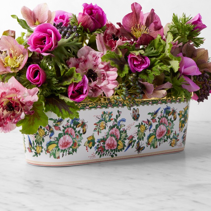 Famille Rose Rectangular Vase with Frog | Williams Sonoma