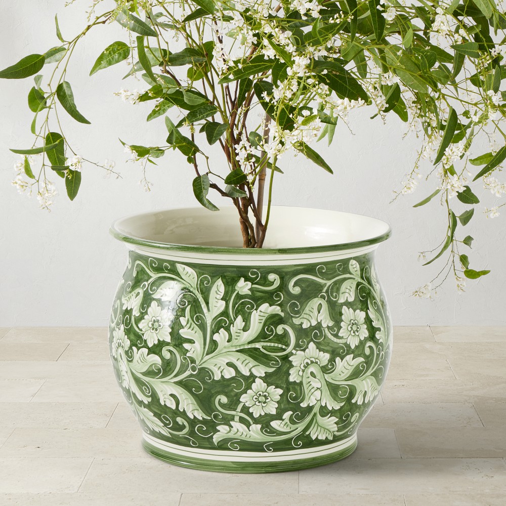 Italian Hand-Painted Tuscany Planter - Large