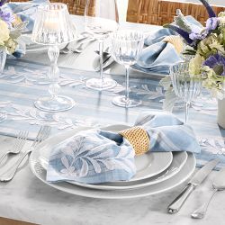 Embroidered Gingham Table Runner