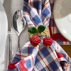 Figural Cherry Napkin Rings, Set of 4