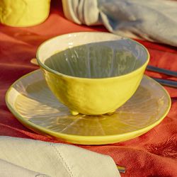 Bordallo Pinheiro Lemon Dessert Plates, Set of 4