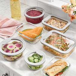 Hold Everything Glass Food Storage Containers with Glass Lids, 14-Piece Set