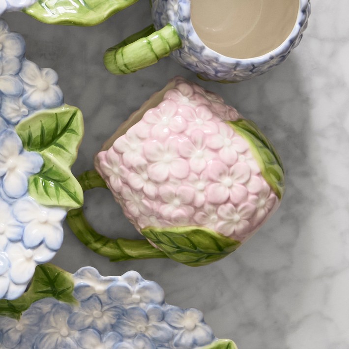 WILLIAMS SONOMA 花柄鍋つかみ Hydrangea Figural Mugs | Williams Sonoma