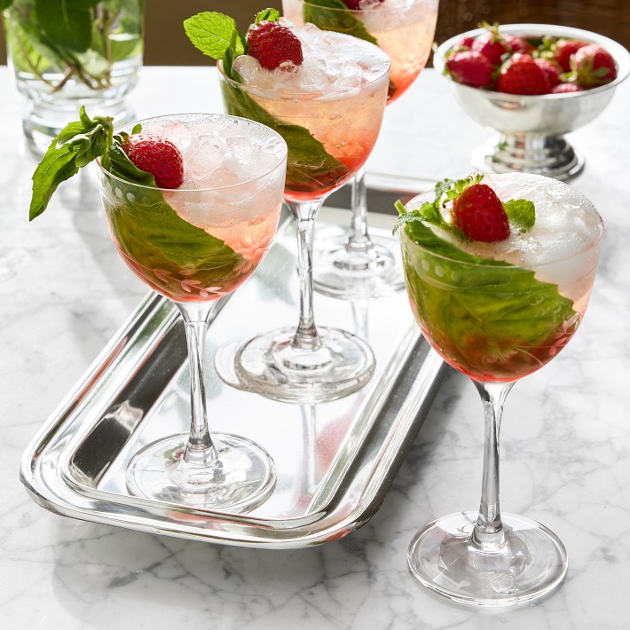Vintage Etched Nick & Nora Glasses | Williams Sonoma