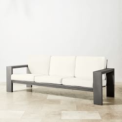 Larnaca Outdoor Slate Grey Metal Sofa (96"-107")