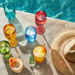 DuraClear® Tritan Multicolored Outdoor Stemless Wine Glasses, Set of 6
