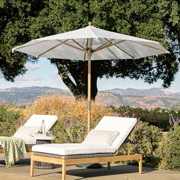 10' Round Outdoor Larnaca Teak Umbrella
