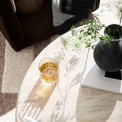 Marina Travertine Sculptural Coffee Table (55")