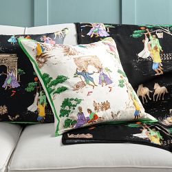 Sheila Bridges x Williams Sonoma Home Harlem Toile Print &amp; Embroidered Pillow Cover, White