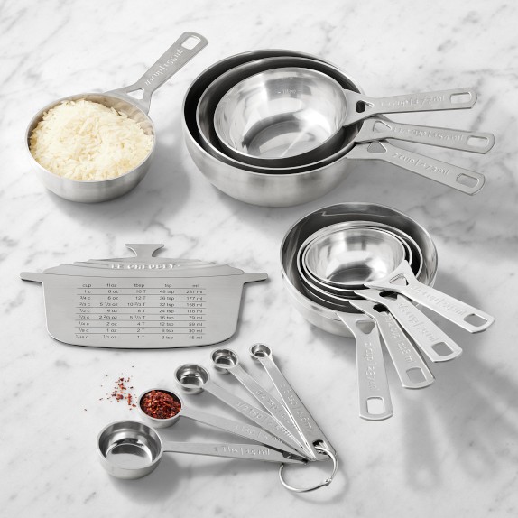調理器具 LE CREUSET 14cm Le Creuset 14-Piece Measuring Set, Stainless Steel | Williams Sonoma