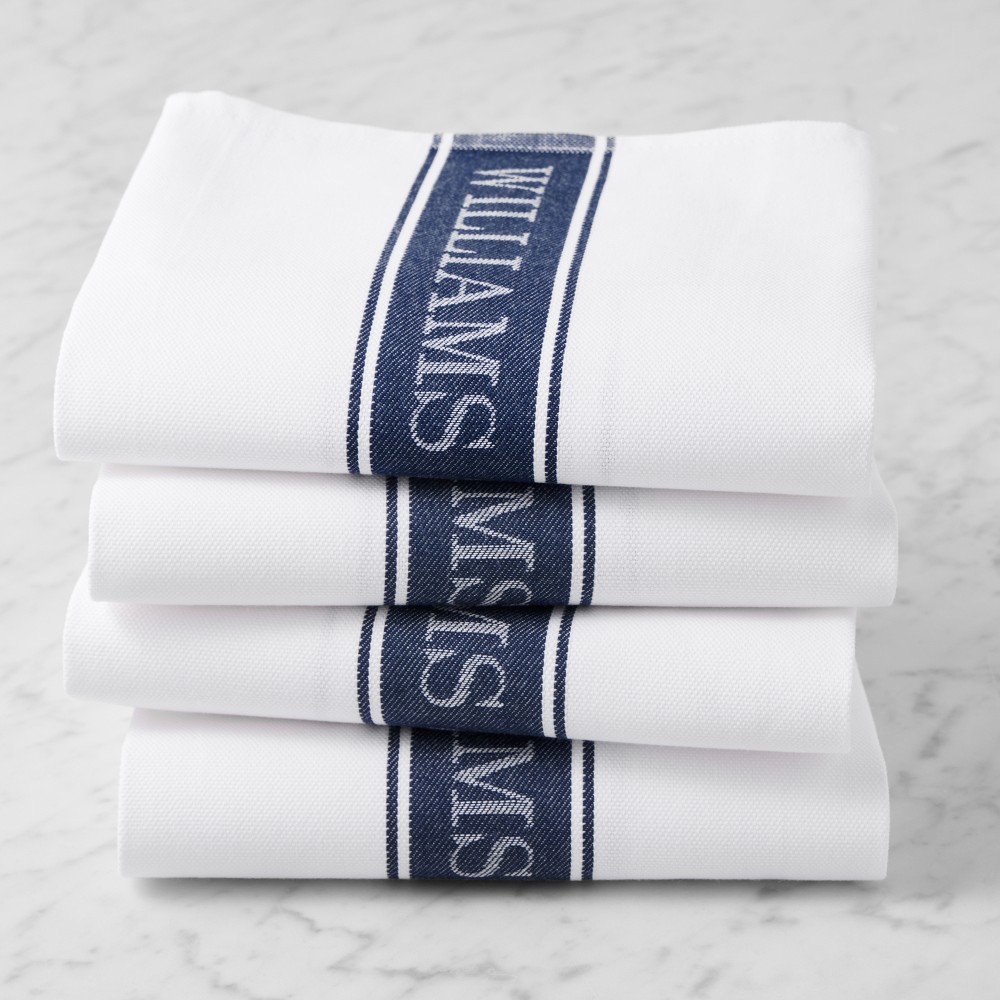 Williams Sonoma Classic Logo Towels - Set of 4, Navy Blue