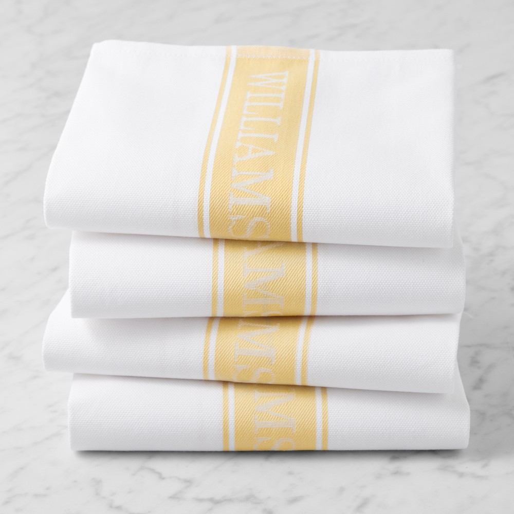 Williams Sonoma Classic Logo Towels - Set of 4, Lemon Yellow